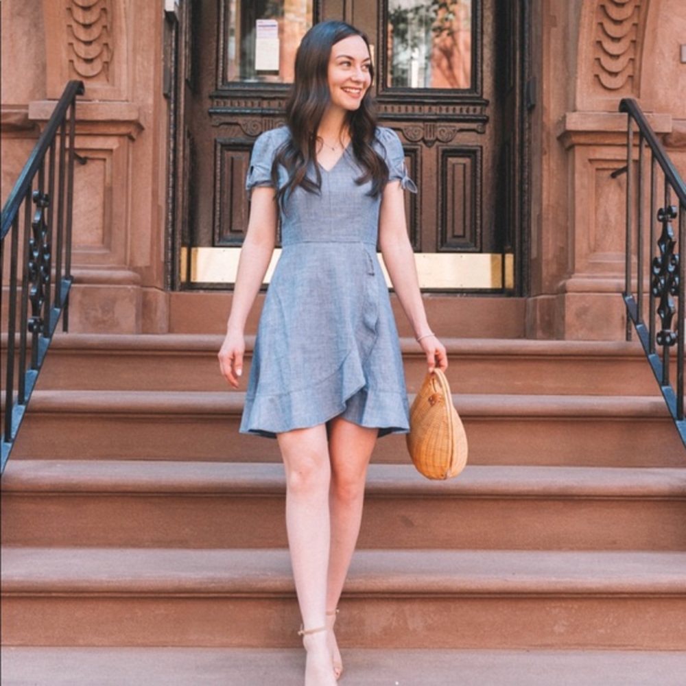 J Crew Chambrey Wrap Dress Size 12